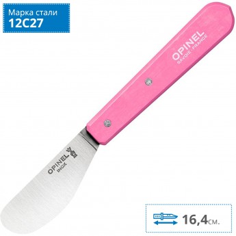 Нож для масла OPINEL №117, деревянная рукоять, блистер, нержавеющая сталь, розовый, 002039
